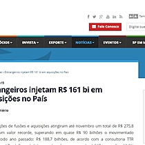 Estrangeiros injetam R$ 161 bi em aquisies no Pas